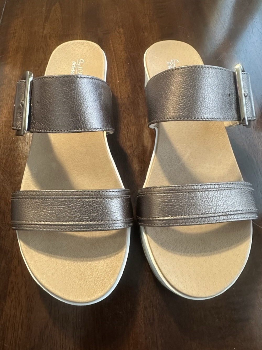 Dr. Scholl’s Frill Pewter Sandals Size 9M